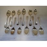 A COLLECTION OF MIXED PATTERNED TEA SPOONS, (c.7oz)