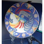 A POOLE POTTERY 'VIKING' CHARGER, BY KAREN BROWN