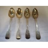 A COLLECTION OF SILVER SERVING AND BERRY SPOONS, (c.9.9oz) (4)