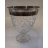 A GEORGE III SILVER AND CUT GLASS BONBONNIERE, 11.5cm high