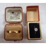 A 22CT GOLD RING, approximately 4gms and an 18ct Gold Diamond Solitaire Ring, approximately 3gms