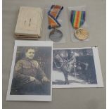 WWI PAIR AWARDED TO 14-212102 S.SJT.J.H.CUMMING.A.S.C. with two copies of photographs of the recipie