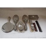 A COLLECTION OF SILVER-BACKED DRESSING TABLE ITEMS