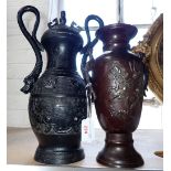 TWO CHINESE BRONZE VASES IN MING STYLE