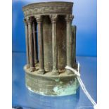 AN ITALIAN PATINATED BRONZE GRAND TOUR MODEL OF THE TEMPLE OF VESTA, 19TH CENTURY, 12CM HIGH