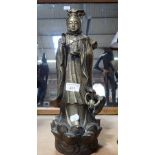 A CHINESE CAST METAL MODEL OF A BUDDHISTIC FIGURE, 43CM HIGH