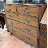 A GEORGE III MAHOGANY CHEST OF DRAWERS, 108cm wide