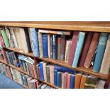 A COLLECTION OF 19TH CENTURY AND LATER BOOKS (lower part of bookcase)