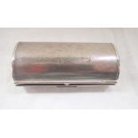 A LONDON SILVER LADIES ART DECO CIGARETTE CASE of oval cylinder form, engraved with leaping deer, ap