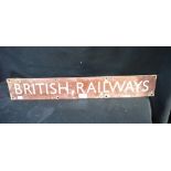 AN ENAMELLED METAL SIGN, 'BRITISH RAILWAYS', 69CM LONG