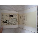 AN ALBUM OF ORIGINAL CARTOONS BY TERRY QUIN and cuttings and a photographic portrait of the artist