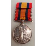 THREE BAR QUEENS SOUTH AFRICA MEDAL TO 3100 PTE B GROVES BERKSHIRE REGIMENT Roll confirms entailment