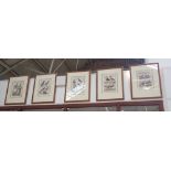 BENARD DIREXIT, FIVE PLATES FROM 'HISTOIRE NATURELLE' ORNITHOLOGIE, in modern frames and mounts