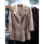 A LADIES SHORT FUR COAT, lined with Chinese material
