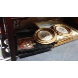 A PAIR OF 19TH CENTURY ENGRAVINGS OF DORMICE in oval gilt frames and a further collection of picture