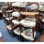 A COLLECTION OF CHAIRS AND FOOTSTOOLS