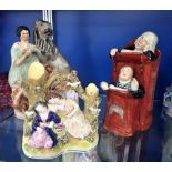 THREE STAFFORDSHIRE GROUPS, 19TH CENTURY, comprising 'Vicar & Moses', 'Androcles and lion', and slee