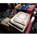 A CANADIAN KODAK NO2 A FOLDING BROWNIE in a leather case, a box Brownie, Vintage fairy lights, gramo