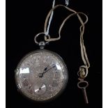 A VICTORIAN LONDON SILVER-CASED POCKET WATCH with engraved dial