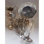 A WALKER AND HALL PLATED LADLE and other items