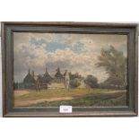 WILL PYE: 'UPWEY MANOR HOUSE' Oil on board inscribed and dated to the back, 14 May 1899