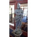 A LARGE 19TH CENTURY SPELTER STUDY OF 'CHARLEMAGNE' 97cm high (examine)