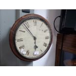 A SINGLE TRAIN MAHOGANY CASED DIAL CLOCK with fusee movement, the dial 30cm dia.