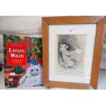 LOUIS WAIN A FRAMED ILLUSTRATION 'THE MUSICAL ENTERTAINER'; 'I LOVE MY ICKLE CHICKABIDDY I DO-OO-OO.