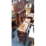 A VICTORIAN MAHOGANY COACHING TABLE, and an Edwardian sutherland table