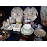 A PAIR OF FRENCH REVOLUTIONARY STYLE COMMEMORATIVE FAIENCE PLATES and a collection of decorative cer