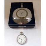 A GRANTS OF DALVEY SPIRIT FLASK, boxed, and a Tilley of Dorchester Silver-cased Pocket Watch