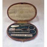A VICTORIAN VELVET-CASED NECESSAIRE by P. & F. Schaefer, 27 Piccadilly, London, the propelling penci