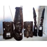A COLLECTION OF AFRICAN HARDWOOD CARVINGS