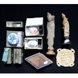 A COLLECTION OF CHINESE CARVED STONE SEALS and other items