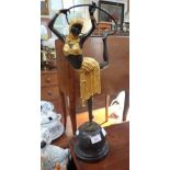 AFTER D.H. CHIPARUS, A reproduction Art Deco bronze figure of a hoop dancing girl, 51cms high