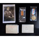 WWI PAIR AWARDED TO 14-212102 S.SJT.J.H.CUMMING.A.S.C. with two copies of photographs of the recipie