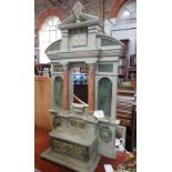 A 19TH CENTURY ITALIAN DOMESTIC SHRINE, in the form of a wooden scale model of an Italian Renaissanc