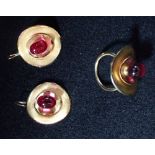 BACCARAT DRESS RING AND MATCHING EARRINGS, both stamped "Baccarat 925", ring size N, in fitted cases