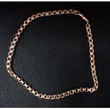 A YELLOW GOLD BELCHER CHAIN, stamped "375", approx 26grams