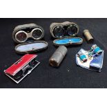 A PAIR OF OPERA GLASSES IN A FITTED CASE,