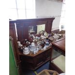 A LARGE LATE VICTORIAN CARVED SIDEBOARD,