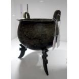 AN ARCHAISTIC BRONZE TRIPOD CENSER