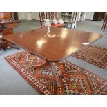 A MAHOGANY AND MARQUETRY BREAKFAST TABLE IN REGENCY STYLE