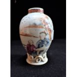 AN 18TH CENTURY CHINESE EXPORT PORCELAIN TEA CANISTER