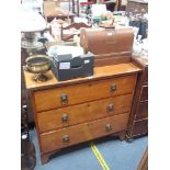 A 19TH CENTURY BIRCH CHEST OF DRAWERS