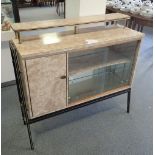 A FORMICA 'MARBLED' SIDEBOARD/COCKTAIL CABINET