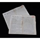 BATTLE OF WATERLOO INTEREST; 'THE ST JAMES'S CHRONICLE AND LONDON EVENING POST' 1815