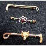 A COLLECTION OF BAR BROOCHES