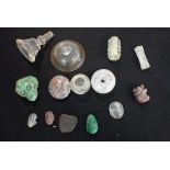 A COLLECTION OF ROCK CRYSTAL AND HARD STONE ARTEFACTS