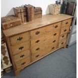 A PINE AND BEECH SIDE CABINET